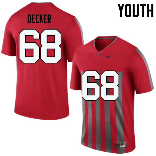 Ohio State Buckeyes Taylor Decker Youth #68 Throwback Game Stitched College Football Jersey